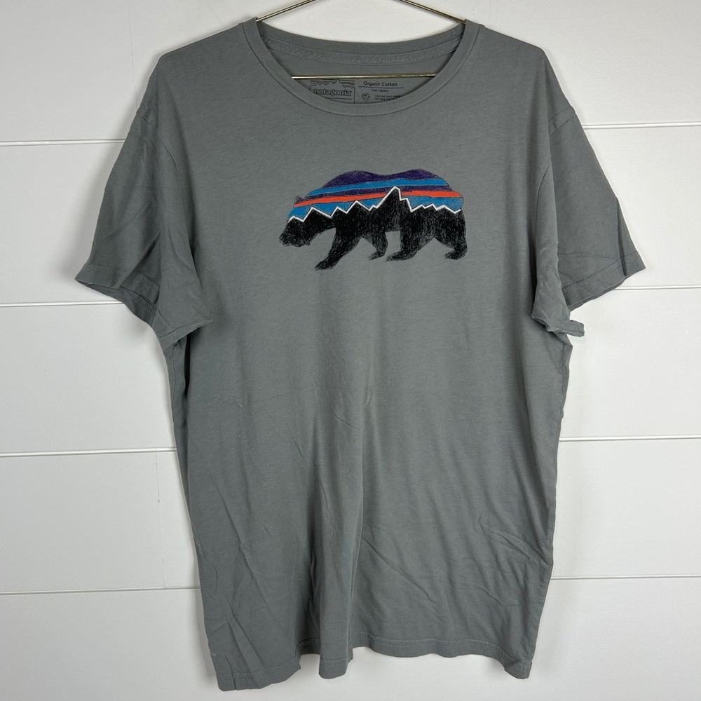 Patagonia Bear Logo Organic Cotton Tee Shirt Slim Fit Men’s Size Large L 🌿 - Picture 2 of 11